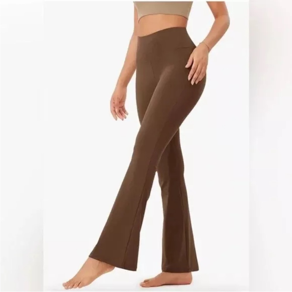 Halara Dawn Brown High Waist Active Yoga Flare Leggings Size S NWT